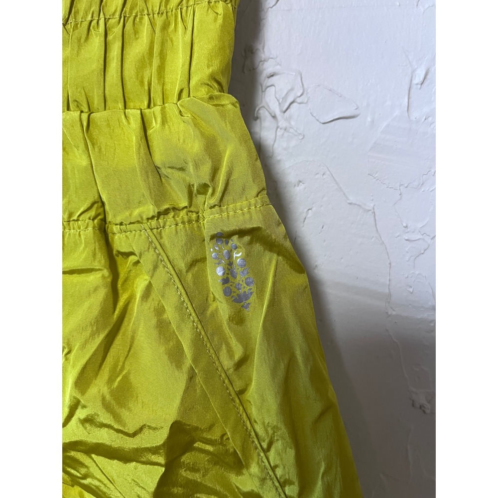 FP Movement The Way Home Shorts Chartreuse Green High Rise Smocked Waist Medium - Picture 2 of 5